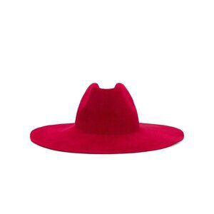 Clyde Star Hat in Vermillion One Size New Womens Red Felt Beach Festival
